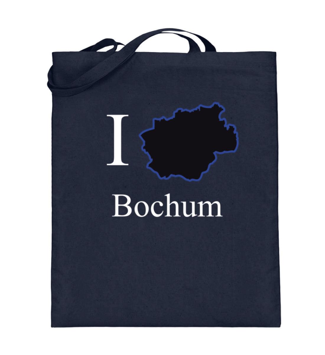 I Herz Bochum Tragetasche/ Jutebeutel mit Druck Deep Blue-5743