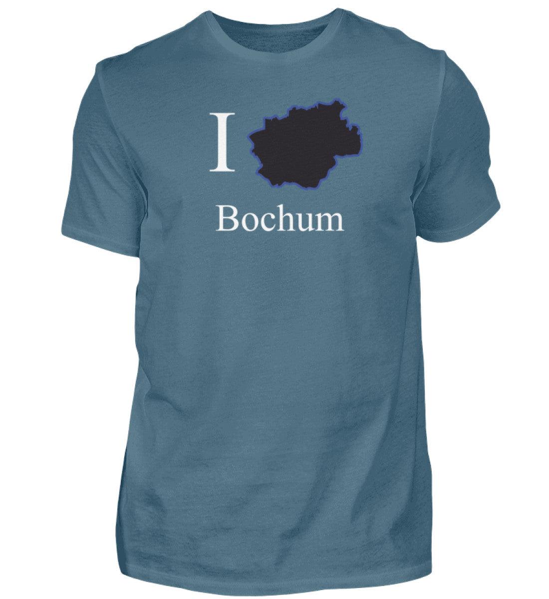 I Herz Bochum Herren T-Shirt mit Druck Steinblau-1230