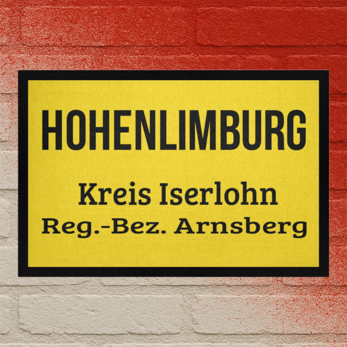 Stadt Hohenlimburg Ortsschild  - Fußmatte mit Gummirand