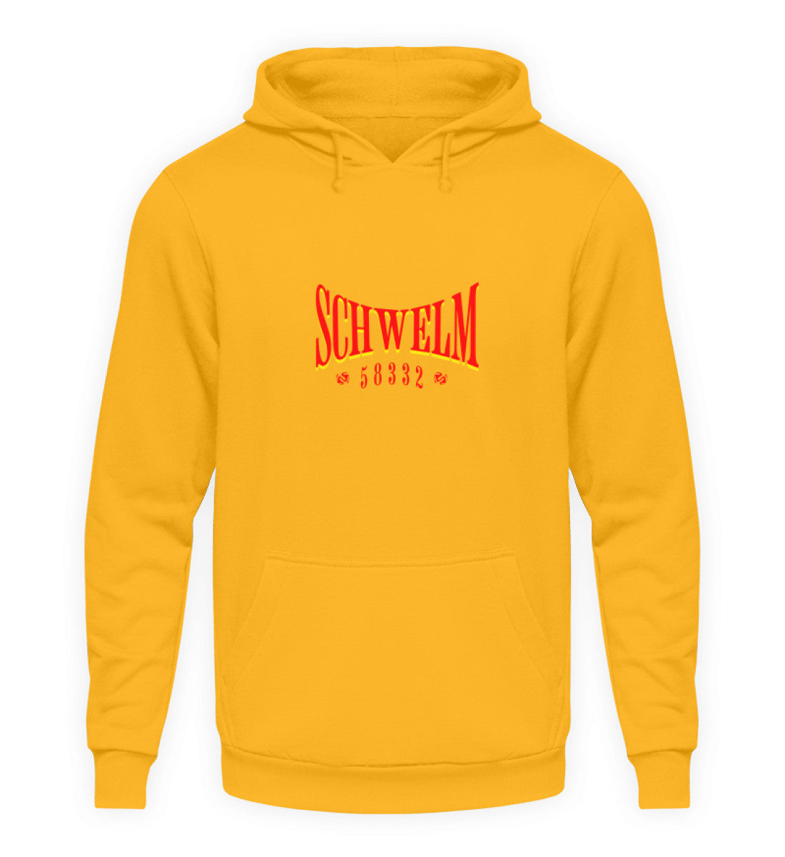 Schwelm Postleitzahl Hoodie bedruckt Sun Yellow-1774