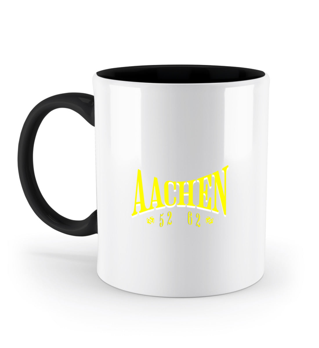 Aachen Postleitzahl Tasse bedruckt schwarz 