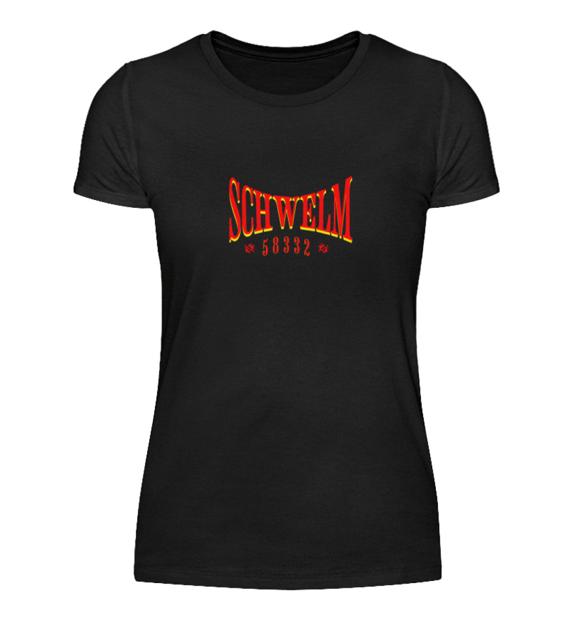 Schwelm Damenshirt bedruckt  Black-16