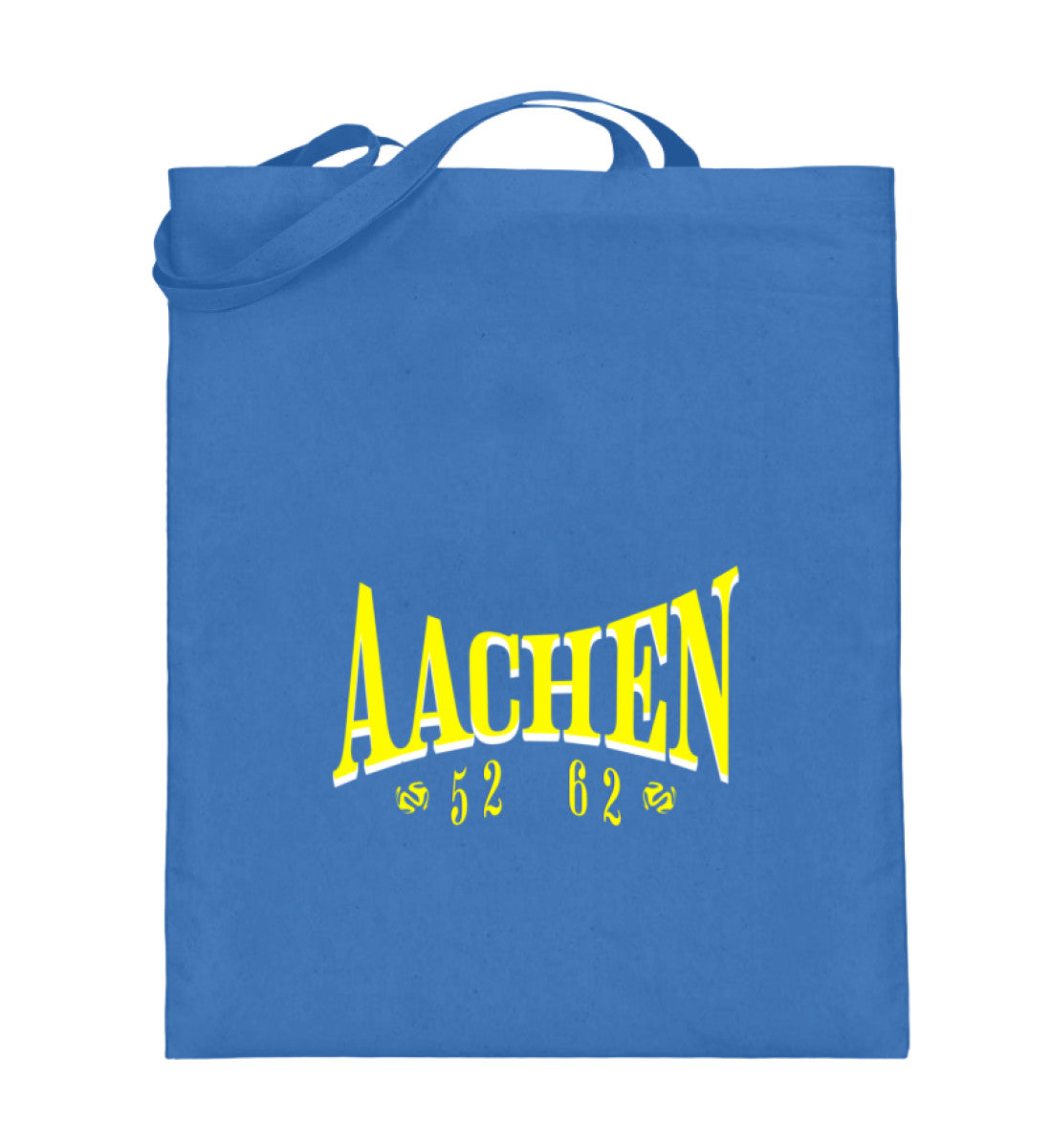Aachen Jutebeutel bedruckt blau 