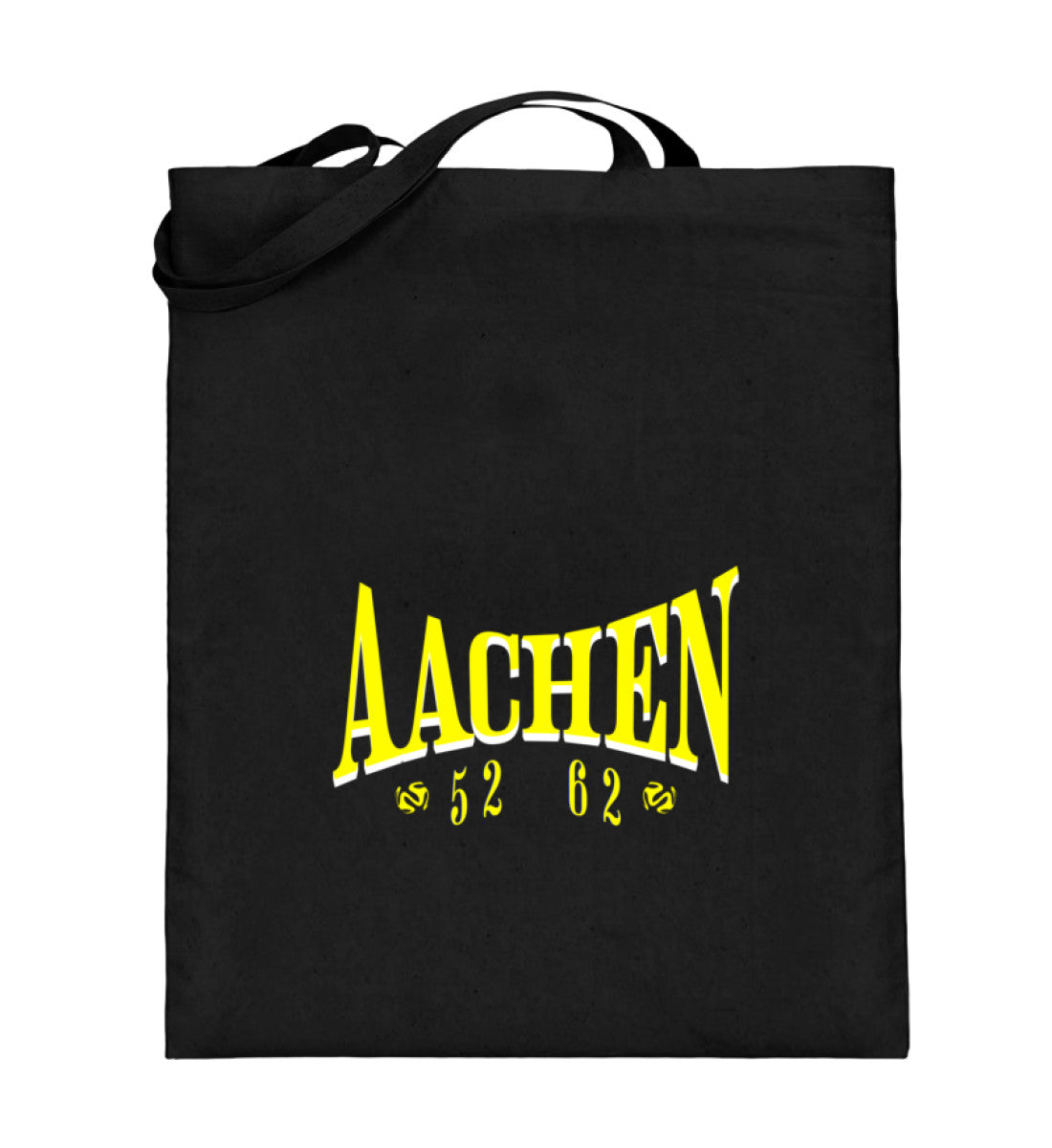 Aachen Jutebeutel bedruckt in schwarz 